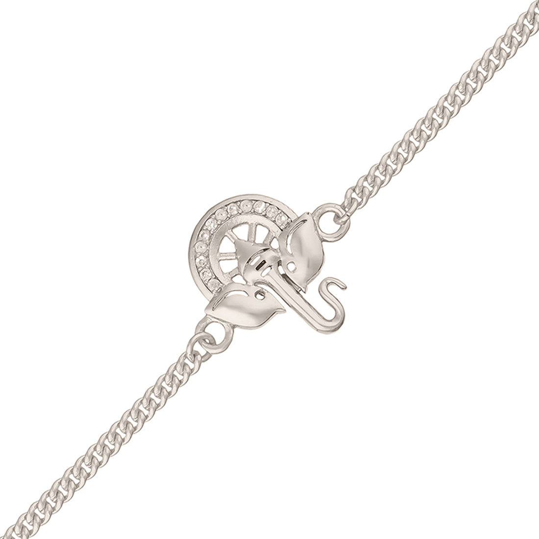 trueBrowns Silver Tone Ganesha Bracelet Rakhi | Grocsy