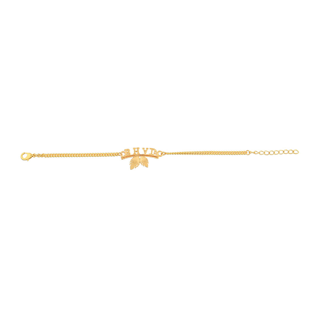 trueBrowns Peacock Feather Motif Gold Tone Bhai Rakhi | Grocsy