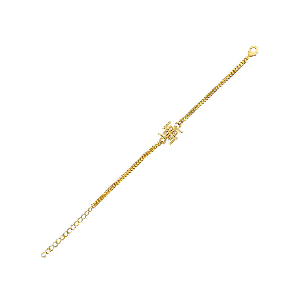 trueBrowns Auspicious Swastik Gold-Polished Bracelet Style Rakhi | Grocsy