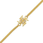 trueBrowns Auspicious Swastik Gold-Polished Bracelet Style Rakhi | Grocsy