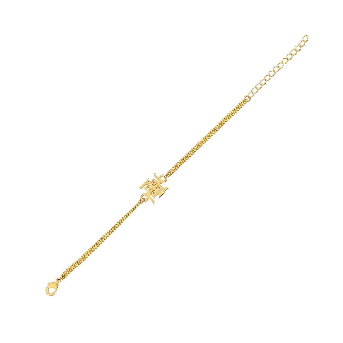 trueBrowns Auspicious Swastik Gold-Polished Bracelet Style Rakhi | Grocsy