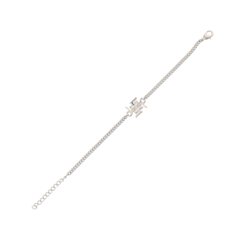 trueBrowns Auspicious Swastik Motif Silver Tone Bracelet Rakhi | Grocsy