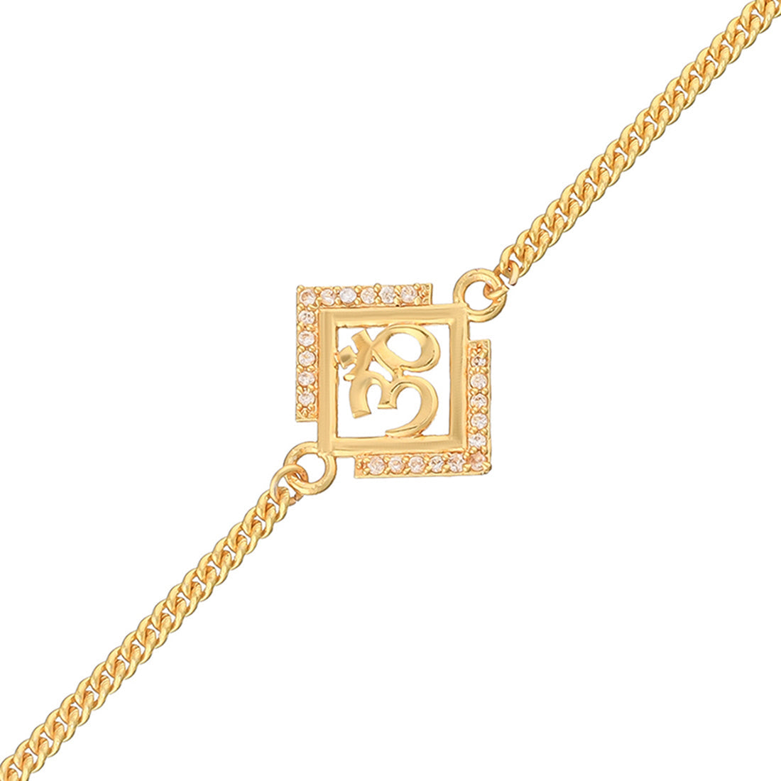 trueBrowns Gold Tone Auspicious OM Bracelet Rakhi | Grocsy