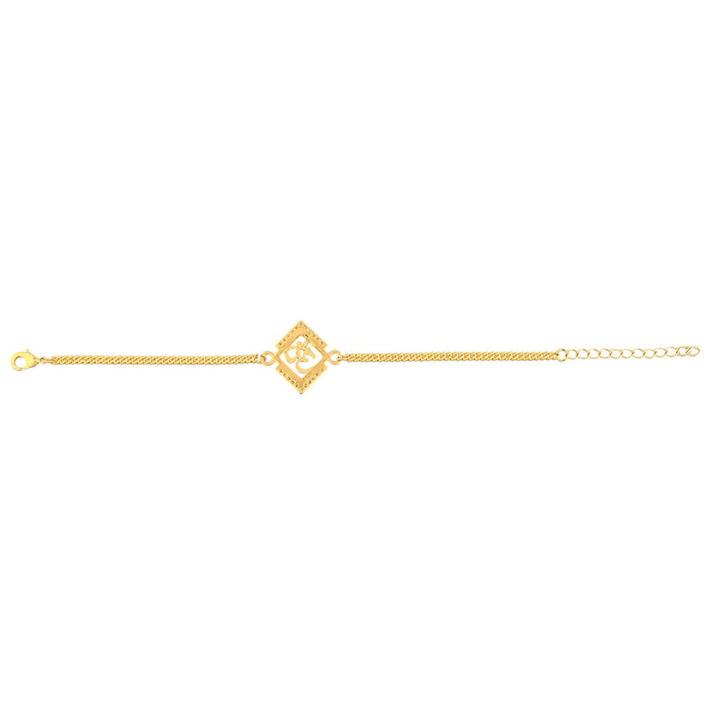 trueBrowns Gold Tone Auspicious OM Bracelet Rakhi | Grocsy