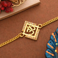 trueBrowns Gold Tone Auspicious OM Bracelet Rakhi | Grocsy