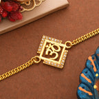 trueBrowns Gold Tone Auspicious OM Bracelet Rakhi | Grocsy