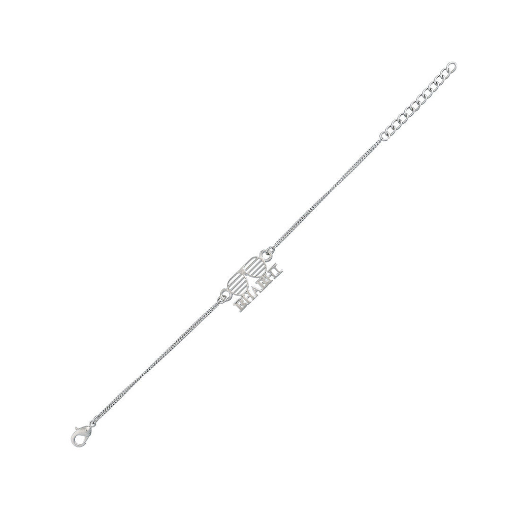 trueBrowns Stylish Silver Tone Bracelet Style Bhabhi Rakhi | Grocsy