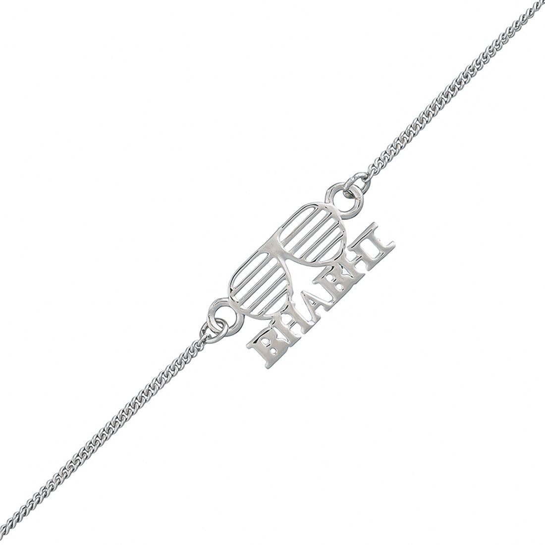 trueBrowns Stylish Silver Tone Bracelet Style Bhabhi Rakhi | Grocsy