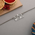 trueBrowns Stylish Silver Tone Bracelet Style Bhabhi Rakhi | Grocsy