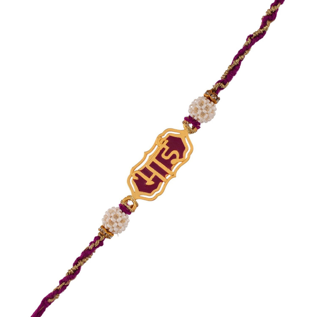 trueBrowns X Voylla Magenta Gold Bhai Rakhi For Brother | Grocsy