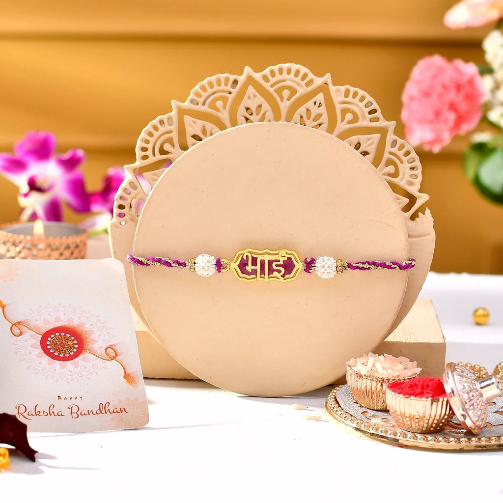trueBrowns X Voylla Magenta Gold Bhai Rakhi For Brother | Grocsy