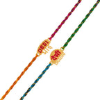 trueBrowns X Voylla Desi Bhai-Bhabhi Multi Color Thread Lumba Rakhi Combo For Bhaiya Bhabhi | Grocsy