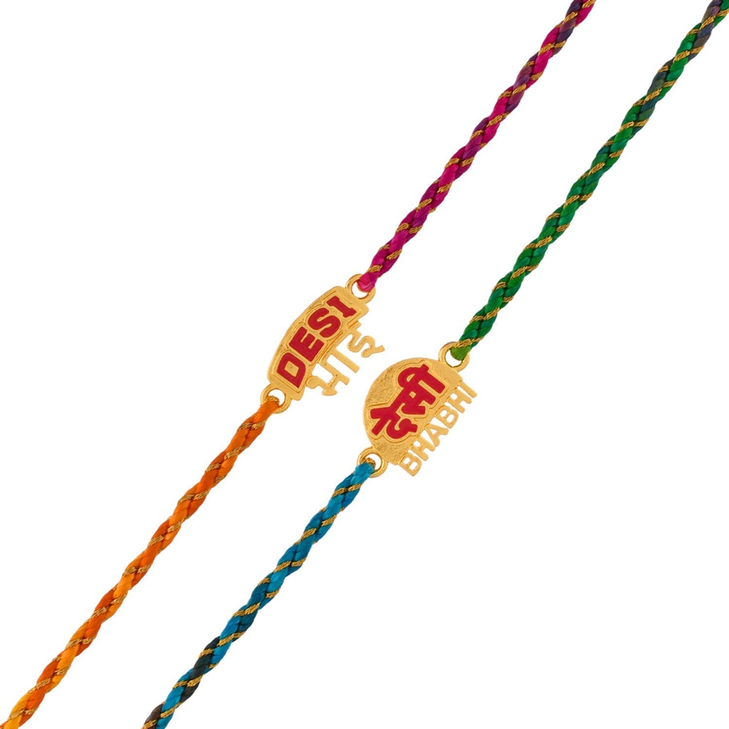 trueBrowns X Voylla Desi Bhai-Bhabhi Multi Color Thread Lumba Rakhi Combo For Bhaiya Bhabhi | Grocsy