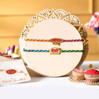 trueBrowns X Voylla Desi Bhai-Bhabhi Multi Color Thread Lumba Rakhi Combo For Bhaiya Bhabhi | Grocsy