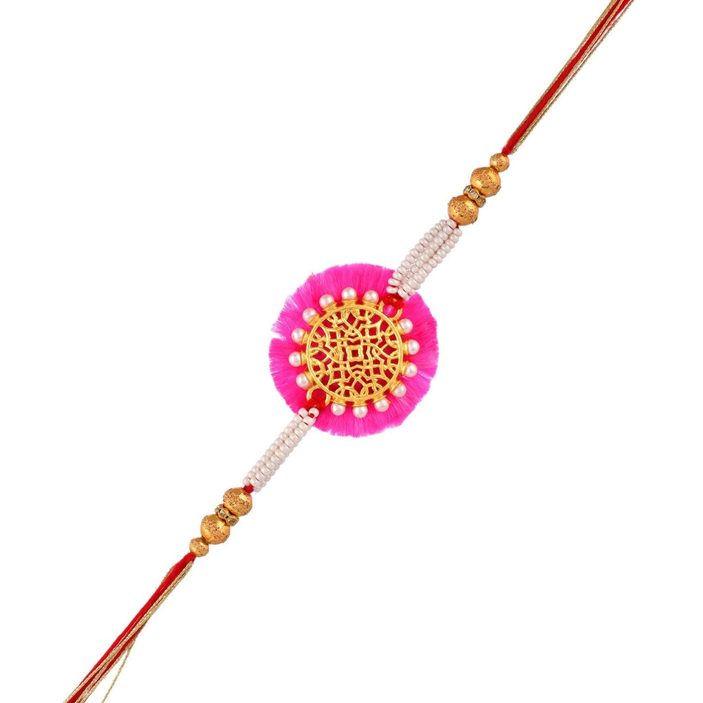 trueBrowns X Voylla Pearl And Gold Filigree Rakhi For Brother | Grocsy