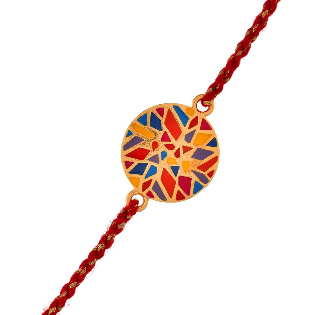 trueBrowns X Voylla Abstract Mosaic Multi-Color Enamel Rakhi For Brother | Grocsy