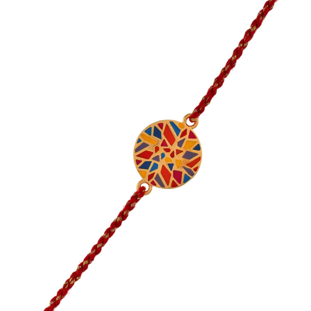 trueBrowns X Voylla Abstract Mosaic Multi-Color Enamel Rakhi For Brother | Grocsy