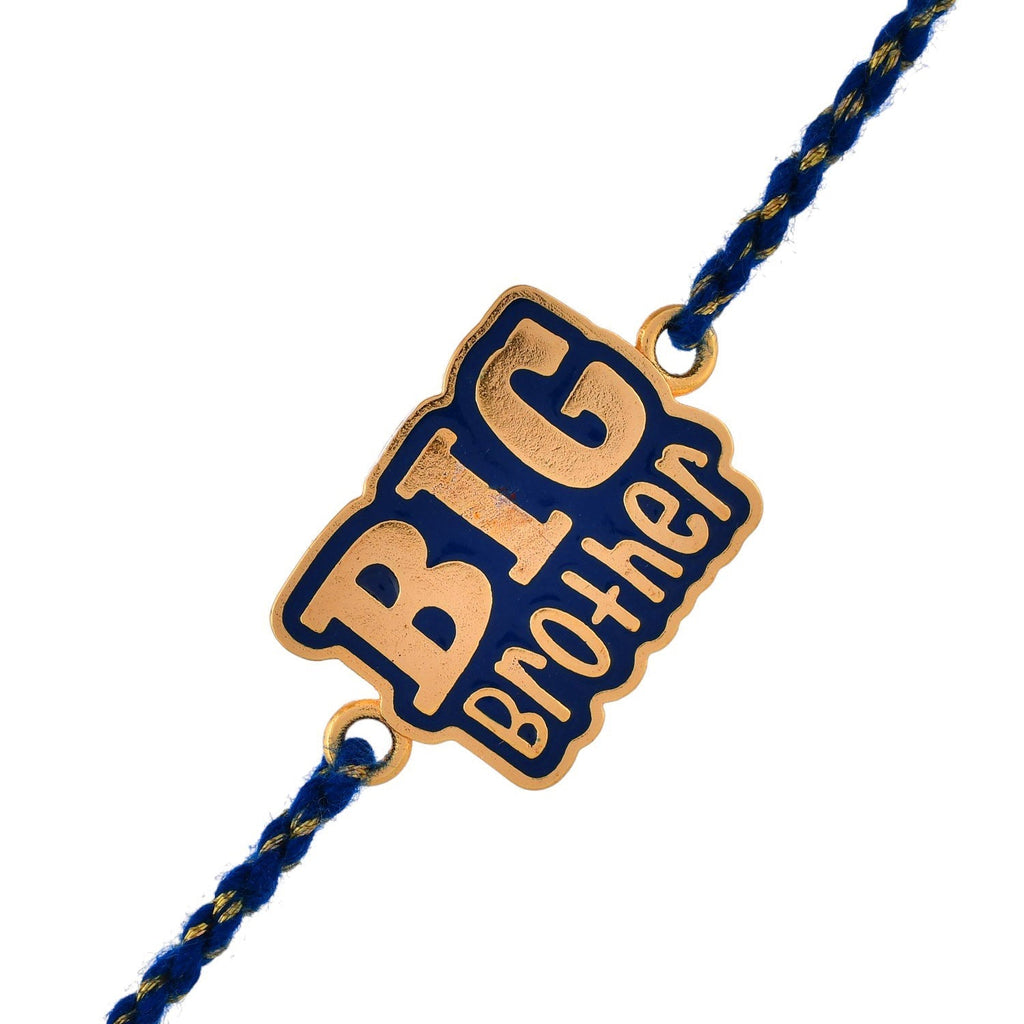 trueBrowns X Voylla Navy Blue Enamel Big Brother Rakhi For Brother | Grocsy