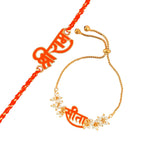 trueBrowns X Voylla Sita-Ram Vermilion Enamel Lumba Rakhi Combo For Bhaiya Bhabhi | Grocsy
