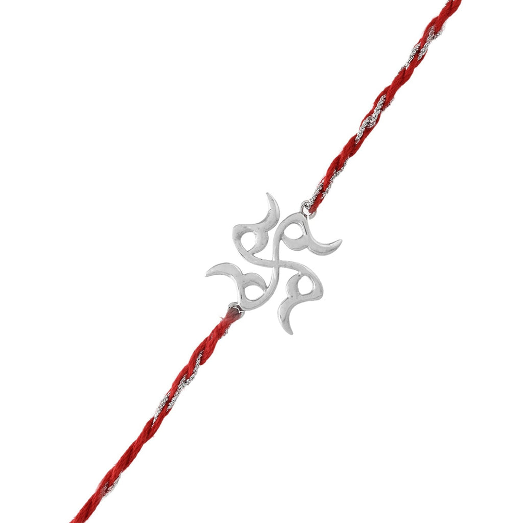 trueBrowns X Voylla Sterling Silver Stylized Swastik Rakhi | Grocsy
