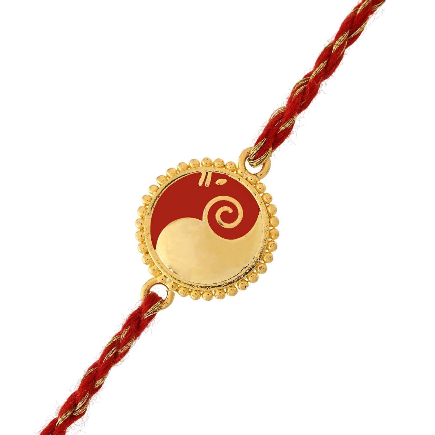 trueBrowns Gold Tone Sterling Silver Stylized Ganesha Rakhi | Grocsy
