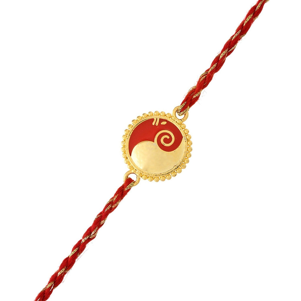 trueBrowns Gold Tone Sterling Silver Stylized Ganesha Rakhi | Grocsy