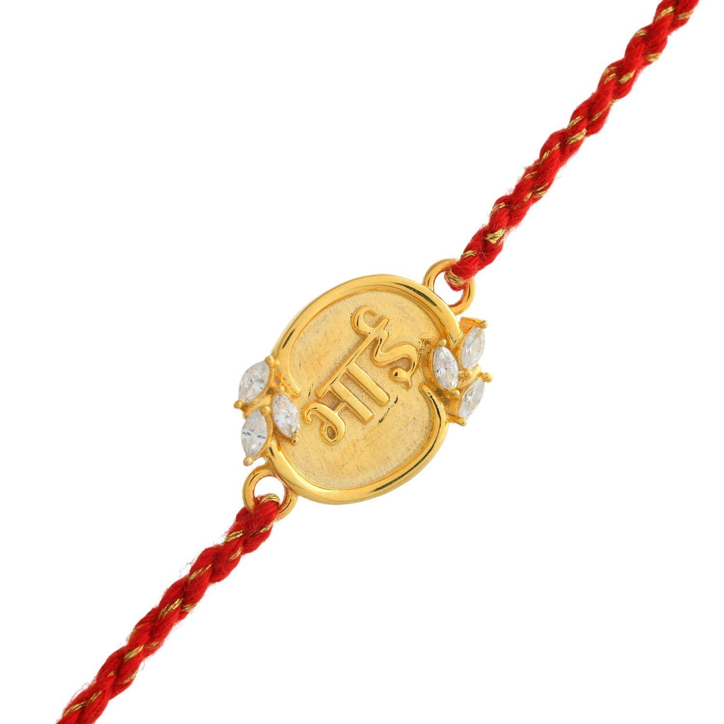 trueBrowns Sterling Silver Red "Bhai" Floral Rakhi | Grocsy
