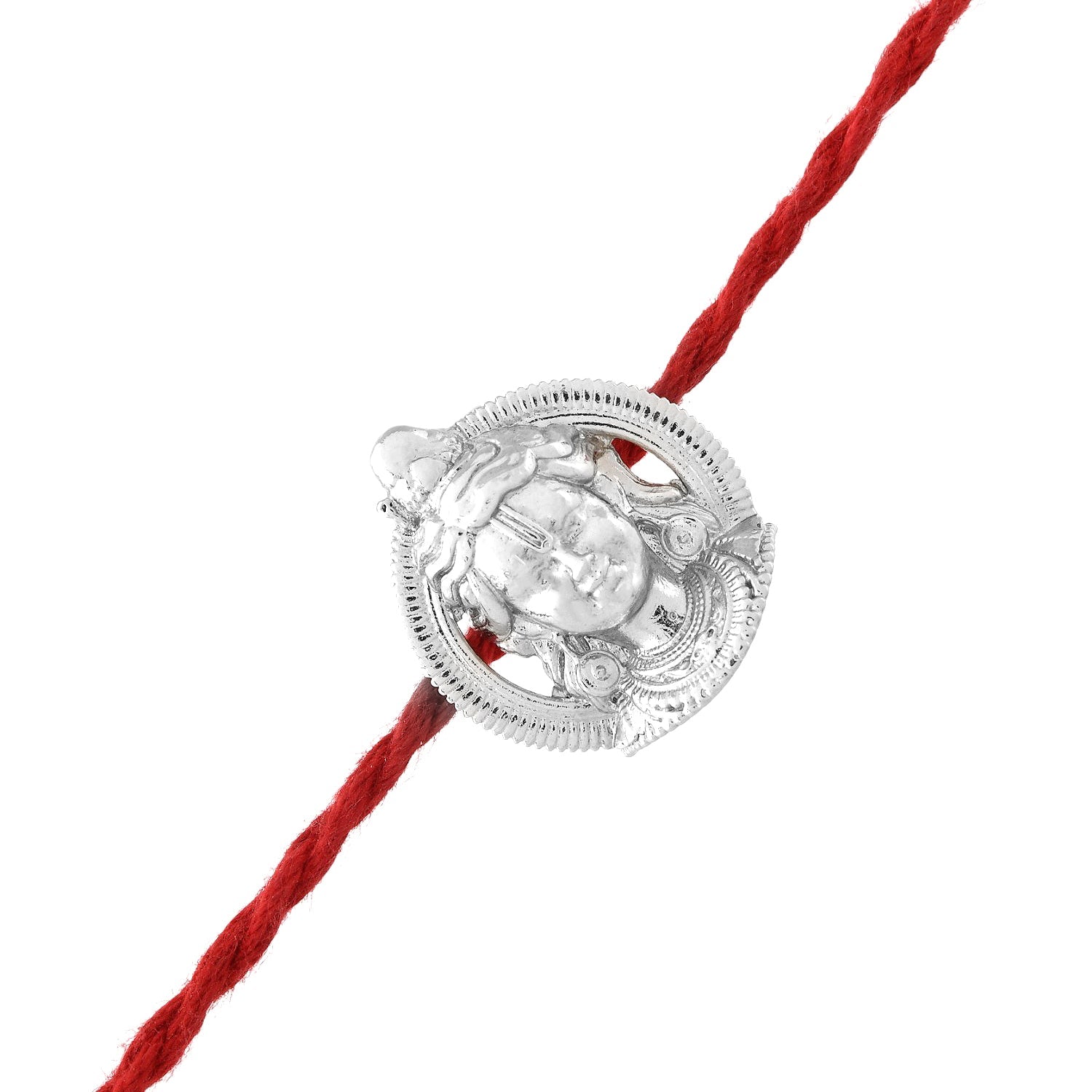 trueBrowns 925 Sterling Silver Precious Lord Shiva Thread Rakhi | Grocsy