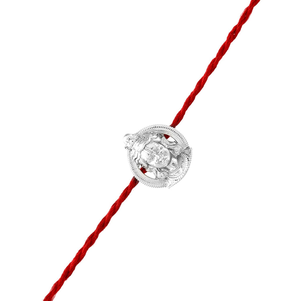 trueBrowns 925 Sterling Silver Precious Lord Shiva Thread Rakhi | Grocsy