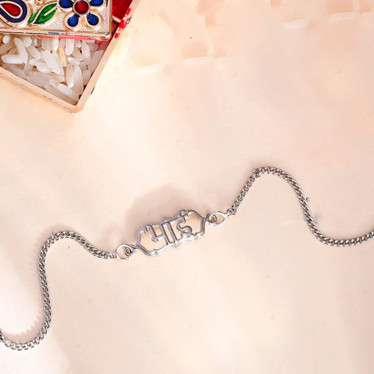 trueBrowns Sterling Silver Bhai Inscribed Rakhi | Grocsy