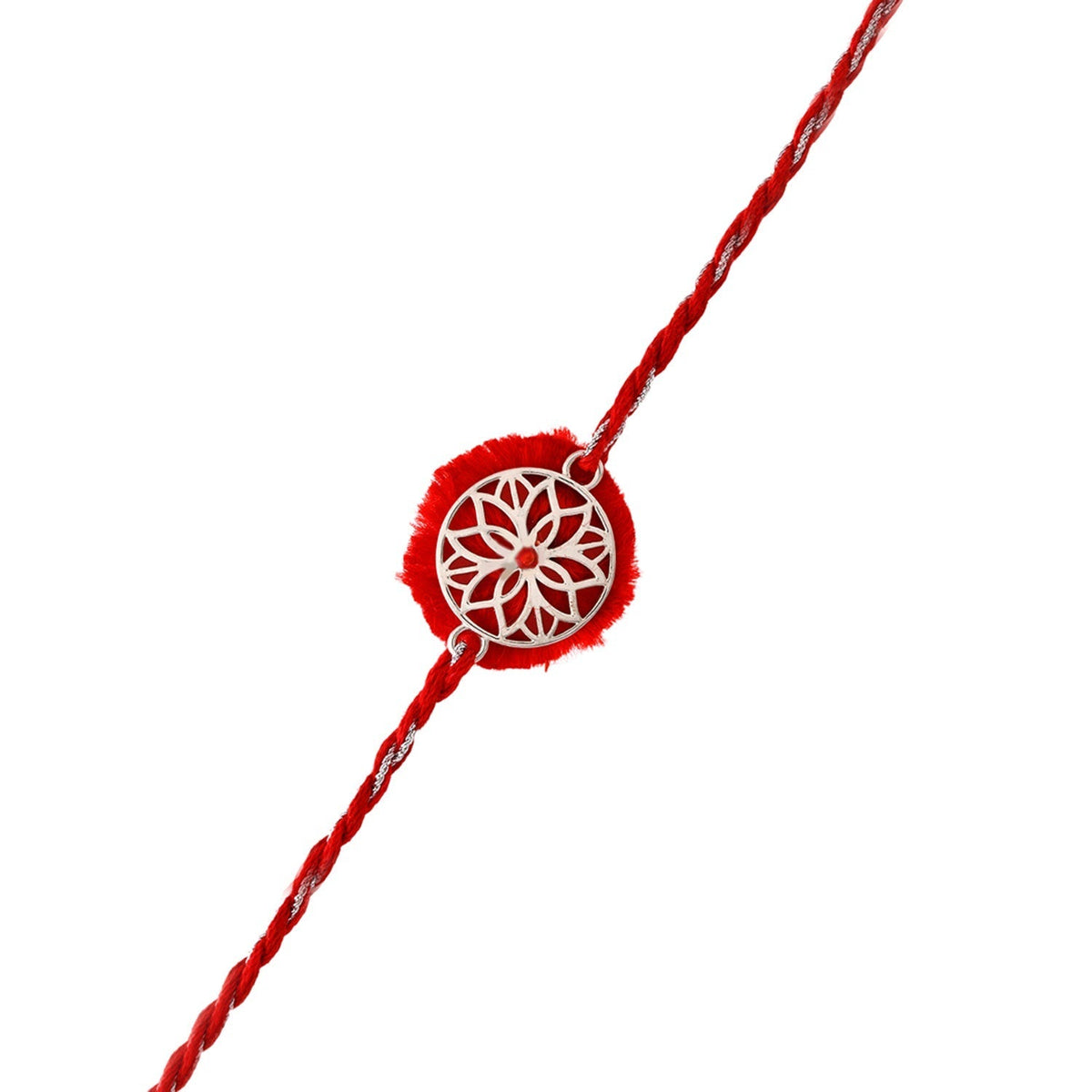 trueBrowns X Voylla Sterling Silver Filigree Red Rakhi | Grocsy