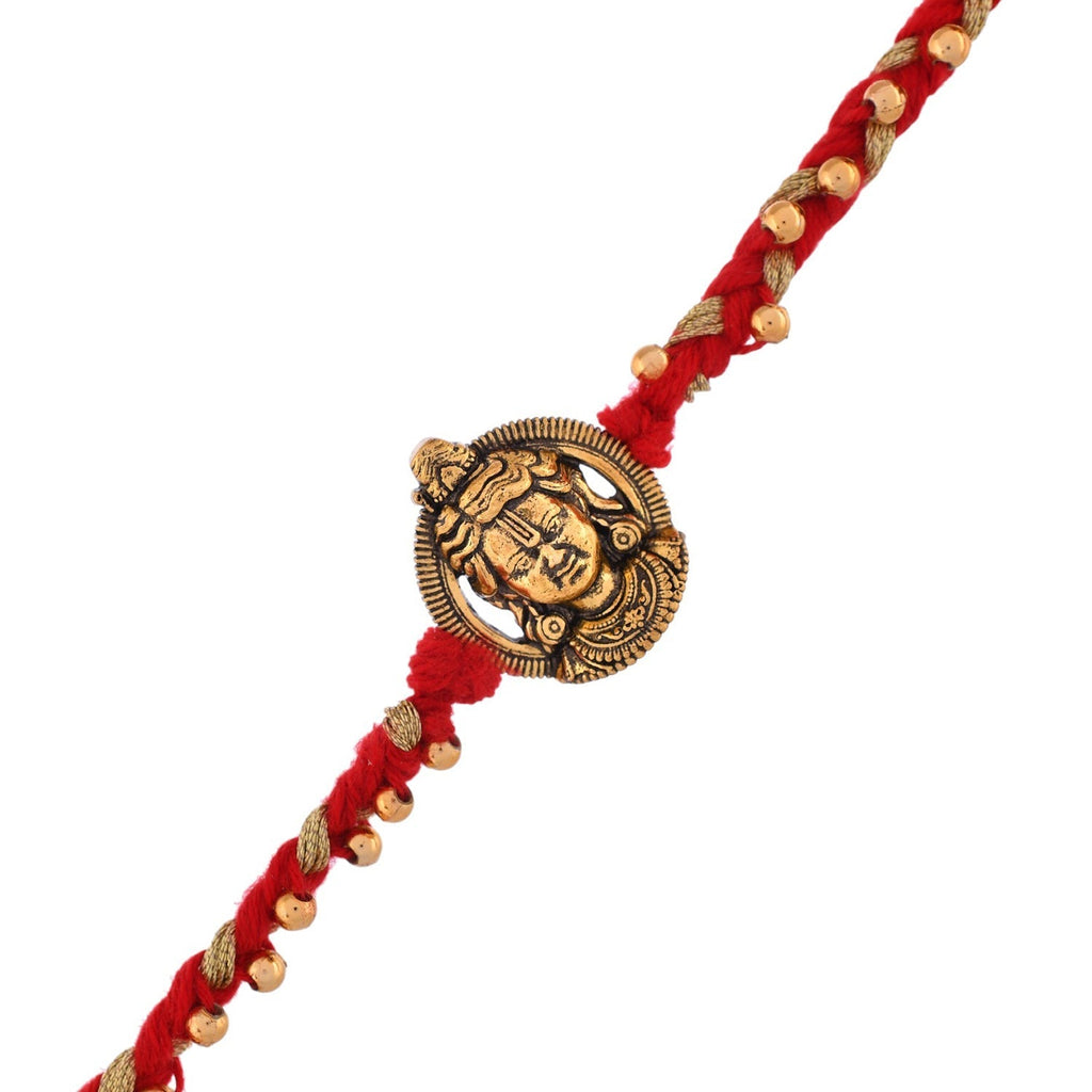 trueBrowns X Voylla Ram Lalla Gold Oxidised Rakhi For Brother | Grocsy