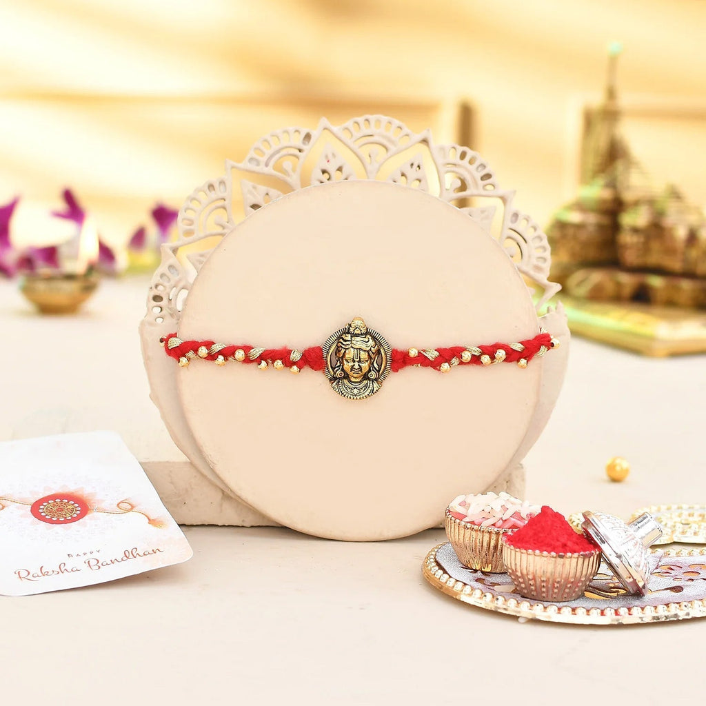 trueBrowns X Voylla Ram Lalla Gold Oxidised Rakhi For Brother | Grocsy