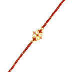 trueBrowns X voylla Sterling Silver Red Gold-Polished Floral Rakhi | Grocsy