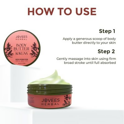 Jovees Kokum Body Butter for Dry & Rough Skin Deep Nourishment, Non-Sticky | Grocsy