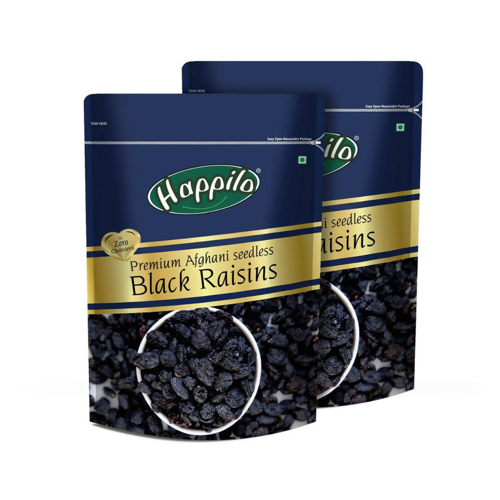 Happilo Premium Seedless Afghani Black Raisins | Grocsy