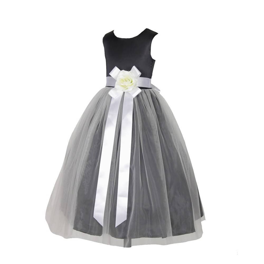 Asmaani Baby Girl's Black and White Color Full Length Frock (AS-DRESS-22006) | Grocsy