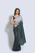 Vegaa Fashion Grey Vichitra Silk Embroidered Party Wear Saree | Grocsy