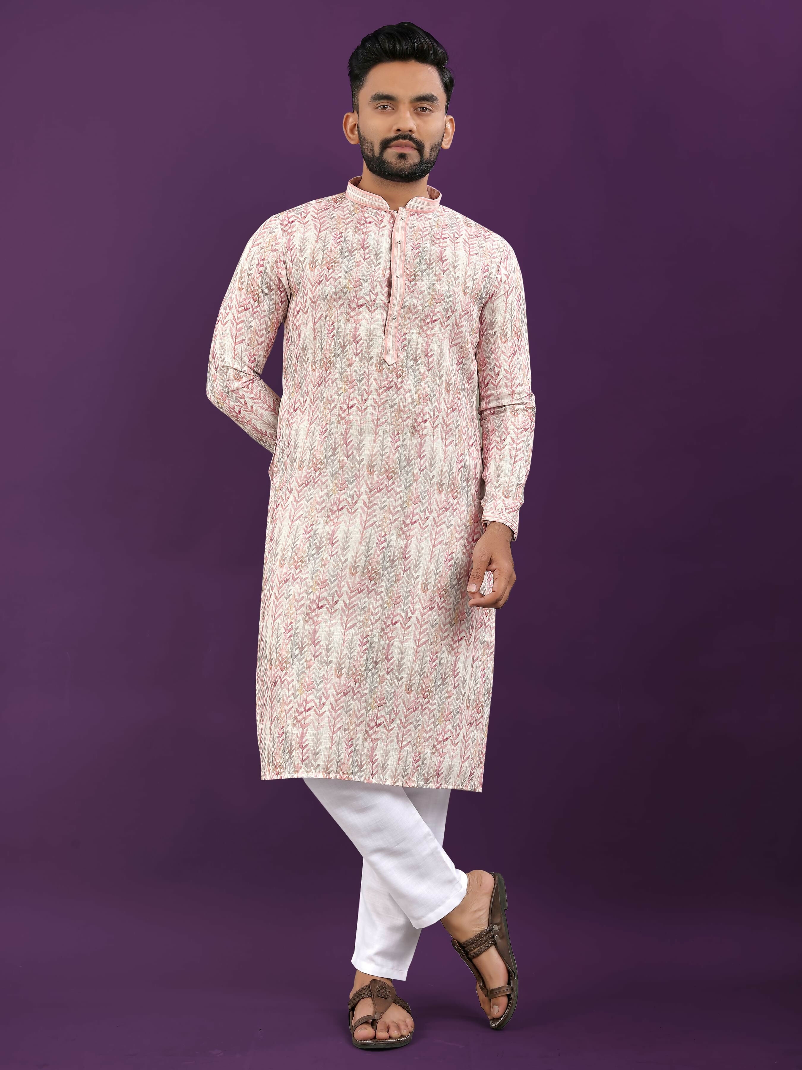 Anaita Light Pink Digital Print Kurta | Grocsy