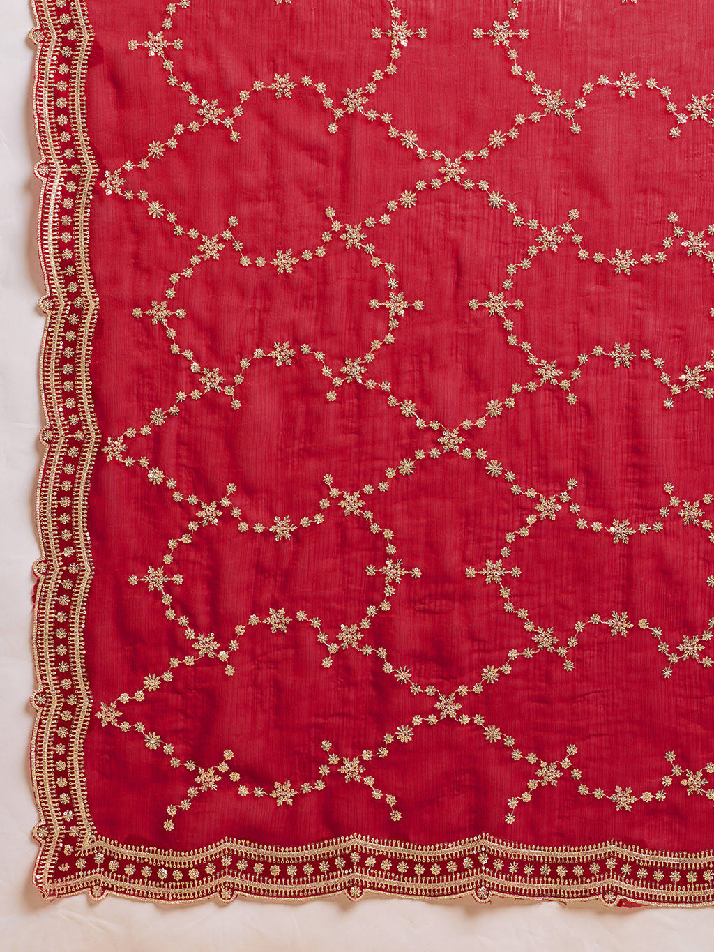 Dwija Fashion Red Party Wear Embroidered Jimmy Choo Saree With Unstitched Blouse | Grocsy