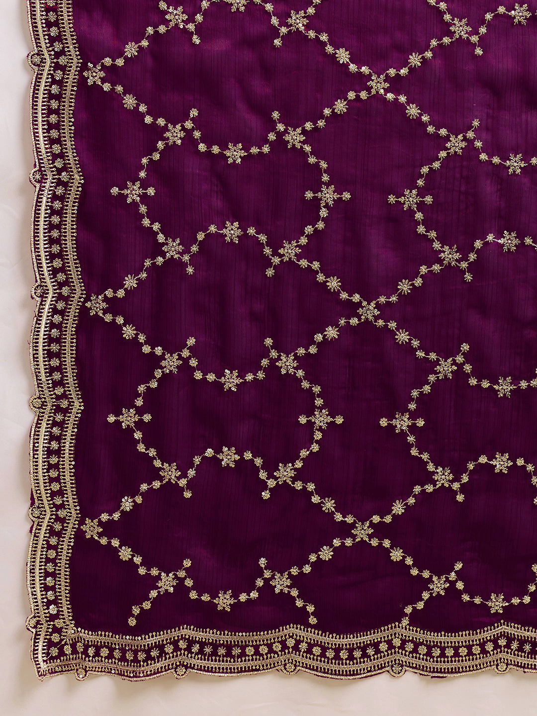 Dwija Fashion Wine Party Wear Embroidered Jimmy Choo Saree With Unstitched Blouse | Grocsy