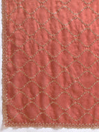 Dwija Fashion Peach Party Wear Embroidered Jimmy Choo Fandy Saree With Unstitched Blouse | Grocsy