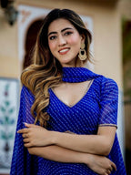 Lehenga Mart Designer Indian Wedding Lehenga Choli-Blue | Grocsy