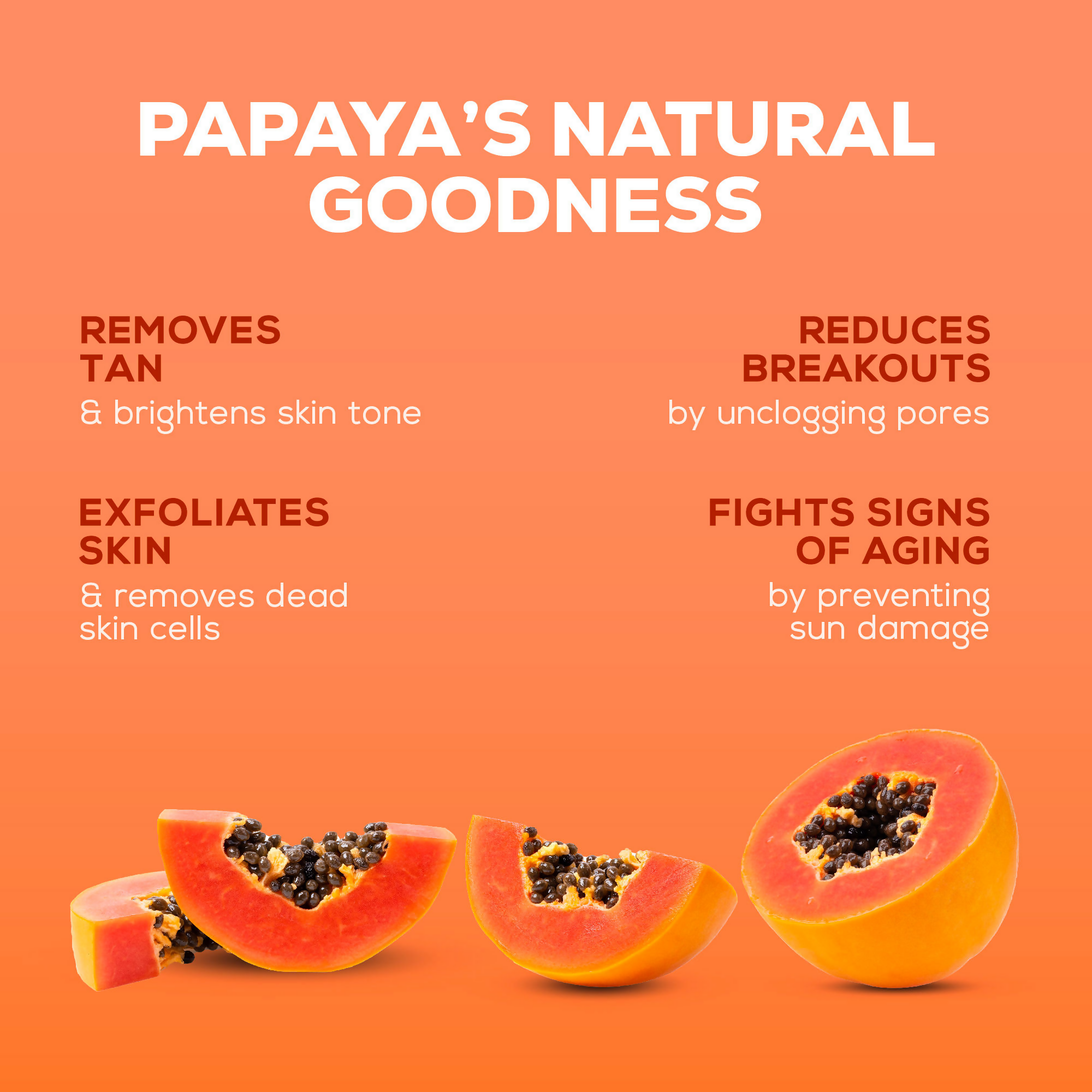 Joy De Tan Papaya Face Wash For Dark Spots Tan & Dead Skin Removal | Grocsy