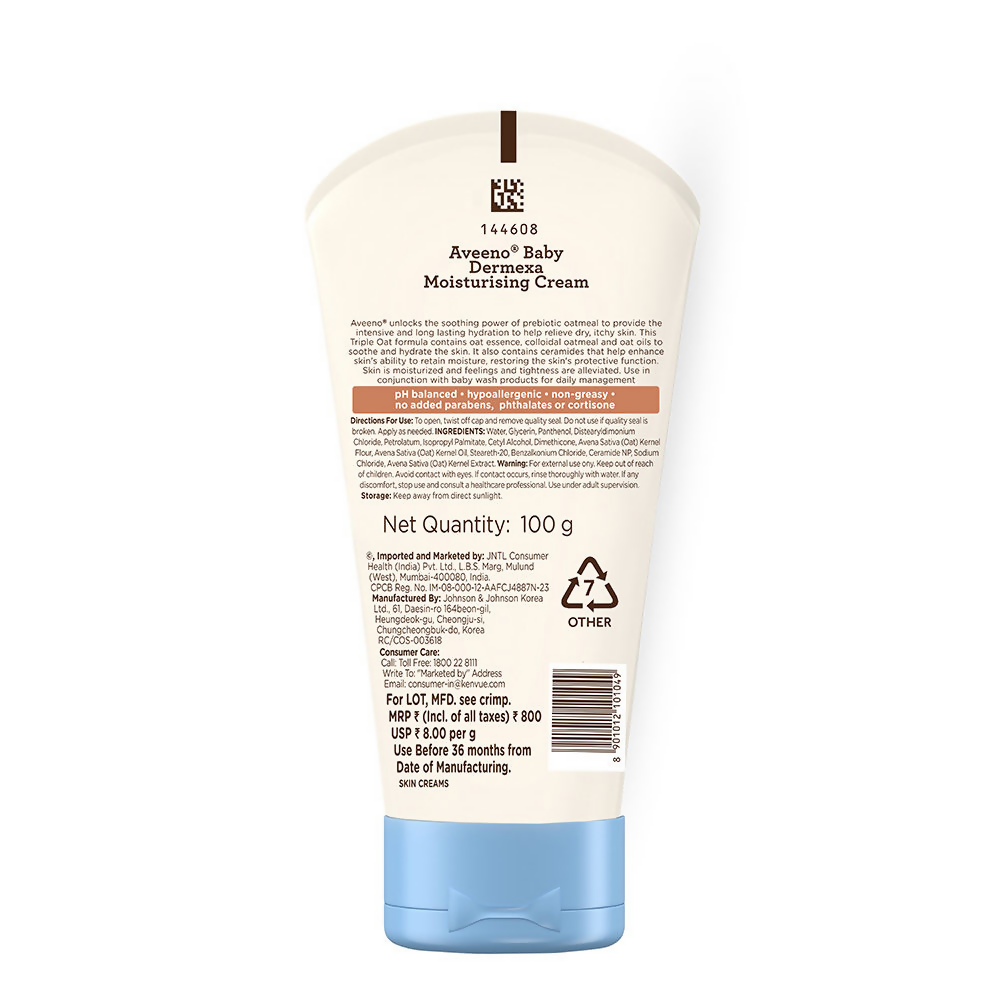 Aveeno Baby Dermexa Moisturising Cream - Prebiotic Oat + Ceramides For Dry | Grocsy
