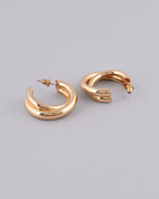 VOJ Women Gold-Polished Double Hoop Earrings | Grocsy