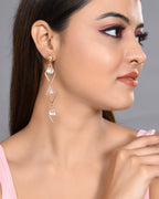 VOJ Women Gold-Polished Flower Beads Drop Studs Earrings | Grocsy