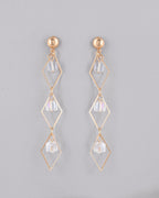 VOJ Women Gold-Polished Flower Beads Drop Studs Earrings | Grocsy
