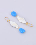 VOJ Women Sky Blue And White Beads Necklace And Earrings Set | Grocsy