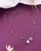 VOJ Women Dimond Silver Plated Anklets | Grocsy